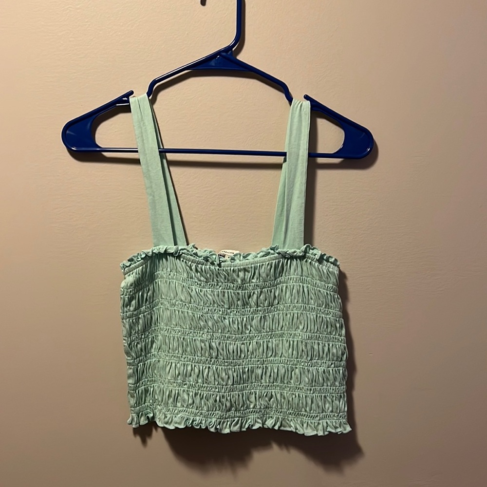 Teal-green American Eagle rouched tank top